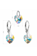 Obrázok pre Súprava šperkov s kryštálmi Swarovski náušnice a prívesok AB efekt srdca 39003.2