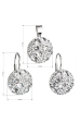 Obrázok pre Súprava šperkov s kryštálmi Swarovski náušnice a prívesok biele okrúhle 39117.1