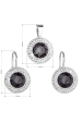 Obrázok pre Súprava šperkov s kryštálmi Swarovski náušnice a prívesok čierne okrúhle 39107.3