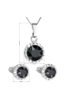 Obrázok pre Súprava šperkov s kryštálmi Swarovski náušnice a prívesok čierne okrúhle 39352.3