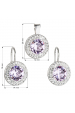 Obrázok pre Súprava šperkov s kryštálmi Swarovski náušnice a prívesok fialové okrúhle 39107.3