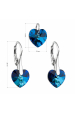 Obrázok pre Súprava šperkov s kryštálmi Swarovski náušnice a prívesok modrá srdce 39003.5 bermuda blue