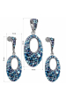 Obrázok pre Súprava šperkov s kryštálmi Swarovski náušnice a prívesok modré okrúhle 39075.3 blue style