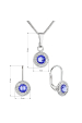 Obrázok pre Súprava šperkov s kryštálmi Swarovski náušnice a prívesok modrej okrúhle 39109.3 sapphire