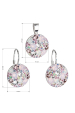 Obrázok pre Súprava šperkov s kryštálmi Swarovski náušnice a prívesok ružové okrúhle 39117.3