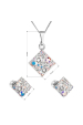 Obrázok pre Súprava šperkov s kryštálmi Swarovski náušnice, retiazka a prívesok ab efekt kosoštvorec 39126.2