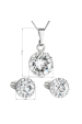 Obrázok pre Súprava šperkov s kryštálmi Swarovski náušnice, retiazka a prívesok biele okrúhle 39352.1