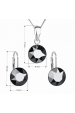 Obrázok pre Súprava šperkov s kryštálmi Swarovski náušnice, retiazka a prívesok čierne okrúhle 39140.5 hematite