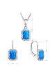Obrázok pre Súprava šperkov so syntetickým opálom a kryštálmi Preciosa náušnice a prívesok modrej 39175.1