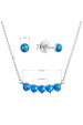 Obrázok pre Súprava šperkov so syntetickými opálmi modrej okrúhle 19035.3 blue