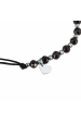 Obrázok pre Textilný náramok čierny s korálkami zo spinelu 13059.3
