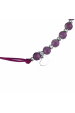 Obrázok pre Textilný náramok fialový s korálkami z ametystu 13059.3