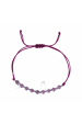 Obrázok pre Textilný náramok fialový s korálkami z ametystu 13059.3