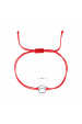 Obrázok pre Textilný náramok Kabbalah červený so striebornou labkou 13058.3 red