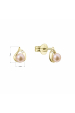 Obrázok pre Zlaté 14 karátové náušnice slza s ružovou riečnou perlou a briliantmi 91PB00052 pink
