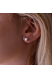 Obrázok pre Zlaté 14 karátové náušnice srdce biele zlato s riečnou perlou a briliantmi 81PB00054