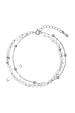 Obrázok pre Strieborný dvojitý náramok s bielymi howlitmi 13115.1