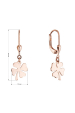 Obrázok pre Pozlátené strieborné náušnice štvorlístky 61132 rose gold