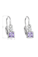 Obrázok pre Strieborné detské náušnice visiace so zirkónom fialová kocka 11172.3