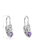 Obrázok pre Strieborné detské náušnice visiace so zirkónom vo fialovej farbe 11197.3