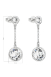 Obrázok pre Strieborné náušnice visiace s kryštálmi Swarovski biele okrúhle 31269.1