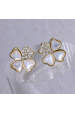 Obrázok pre Pozlátené náušnice perleťové štvorlístky 11800.1