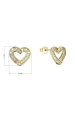 Obrázok pre Pozlátené náušnice srdiečka so zirkónmi 11749.1