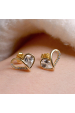 Obrázok pre Pozlátené náušnice srdiečka so zirkónmi 11751.1