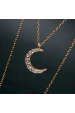 Obrázok pre Pozlátený náhrdelník polmesiac so zirkónmi 12176.1