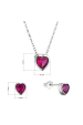 Obrázok pre Sada šperkov so zirkónmi ružová srdiečka 19036.3
