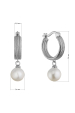 Obrázok pre Strieborné náušnice kruhy so zavesenou riečnou perlou 21127.1