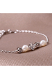 Obrázok pre Strieborný náramok s riečnymi perličkami a zirkónmi 23031.1