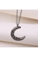 Obrázok pre Strieborný náhrdelník polmesiac so zirkónmi 12176.1