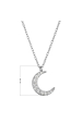 Obrázok pre Strieborný náhrdelník polmesiac so zirkónmi 12176.1