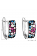 Obrázok pre Strieborné náušnice s kryštálmi Swarovski mix farieb polkruh 31123.4 galaxy