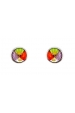 Obrázok pre Strieborné náušnice Millefiori Krúžky napichovacie farebné