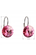 Obrázok pre Evolution Group Strieborné náušnice visiace s krištáľmi Swarovski ružové okrúhle 31106.3