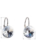 Obrázok pre Evolution Group Strieborné náušnice visiace s krištáľmi Swarovski biele okrúhle 31106.1
