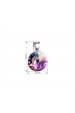 Obrázok pre Evolution Group Strieborný prívesok s krištáľmi Swarovski fialový okrúhly-rivoli 34112.5