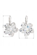 Obrázok pre Evolution Group Strieborné náušnice visiace s krištáľmi Swarovski biely kvietok 31130.1
