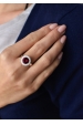 Obrázok pre Evolution Group Strieborný prsteň s krištáľmi Swarovski červený okrúhly 35026.3