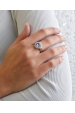 Obrázok pre Evolution Group Strieborný prsteň s krištáľmi Swarovski fialový okrúhly 35026.3