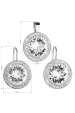 Obrázok pre Evolution Group Sada šperkov s krištáľmi Swarovski náušnice a prívesok biele okrúhle 39108.1