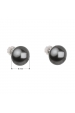 Obrázok pre Evolution Group Strieborné náušnice kôstka s perlou Swarovski šedé guľaté 31142.3 grey
