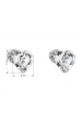 Obrázok pre Evolution Group Strieborné náušnice kôstka s krištáľmi Swarovski biele srdce 31139.1