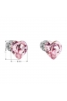 Obrázok pre Evolution Group Strieborné náušnice kôstka s krištáľmi Swarovski ružové srdce 31139.3