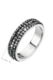 Obrázok pre Evolution Group Strieborný prsteň s krištáľmi Swarovski čierny 35001.5