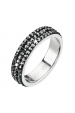 Obrázok pre Evolution Group Strieborný prsteň s krištáľmi Swarovski čierny 35001.5