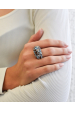 Obrázok pre Evolution Group Strieborný prsteň s krištáľmi Swarovski modrý 35028.3
