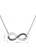 Obrázok pre Evolution Group Strieborný náhrdelník s krištáľmi Swarovski čierne infinity, osmička-nekonečno 32023.5